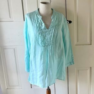 Vineyard Vines Light Blue Linen Blouse